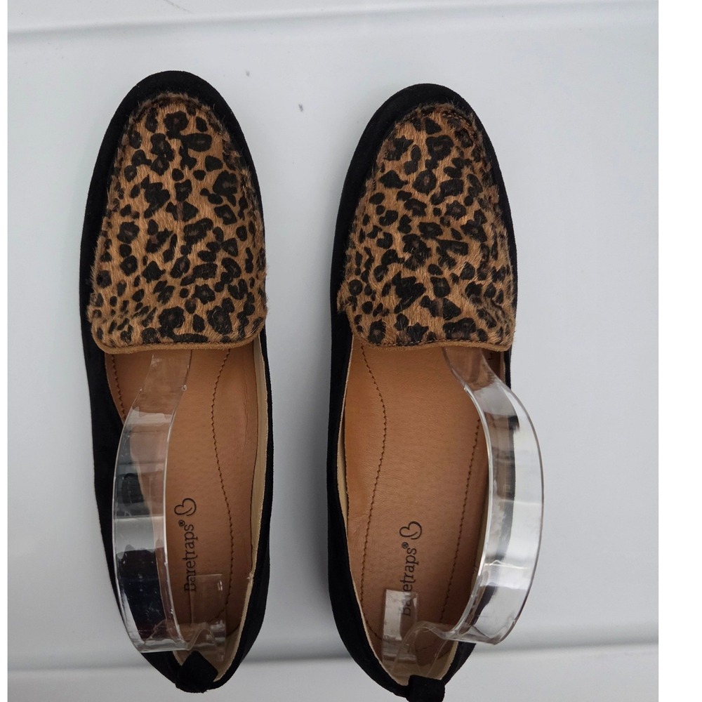Baretraps Elliana Womens 10 M Black Leopard Animal Print Loafers BTF18-10669-024